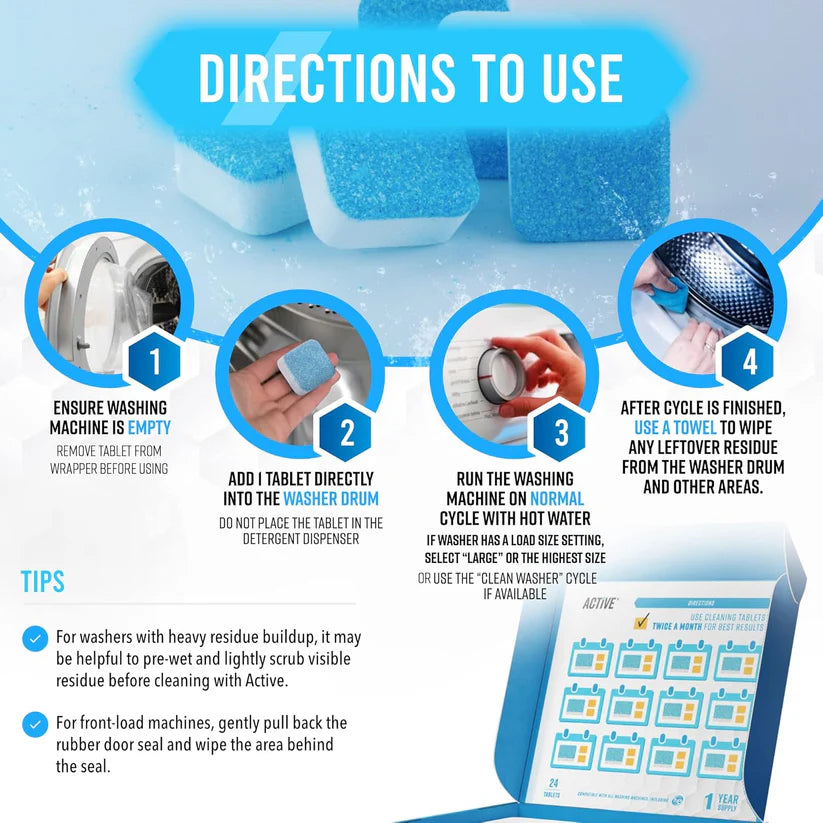 49% OFF FLASH SALE! Washing Machine Cleaner Tablets ✨ Deep Clean &Fresh Scent for All Models!