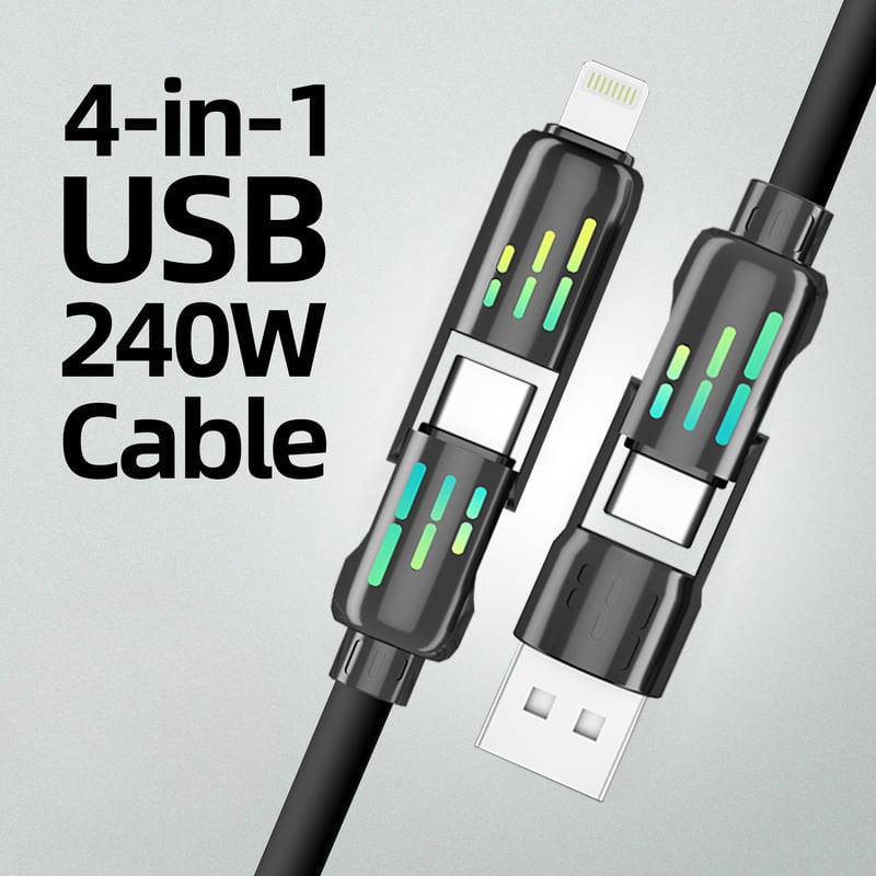 2025 New Year's Sale 49%off🔥Mfish 240W 4-in-1 USB C Cable