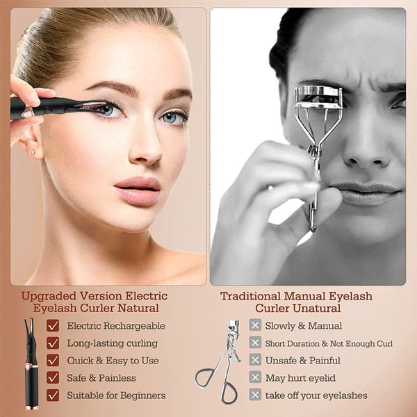 HOT SALE NOW 49% OFF - Rechargeable Heated Eyelash Curler for Quick Heating Curling