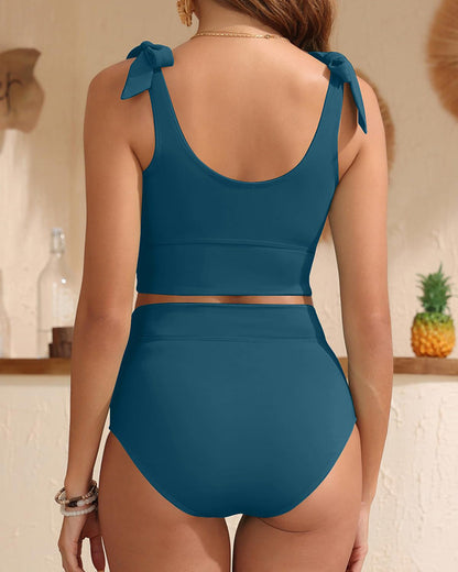 Women U-back High Waisted  Tummy Control Two Piece Bikini