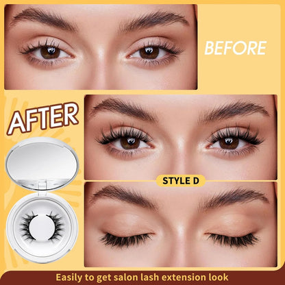 Last Day 49% OFF Reusable Premium Self-Adhesive Eyelashes | Easy, Quick, Safe!