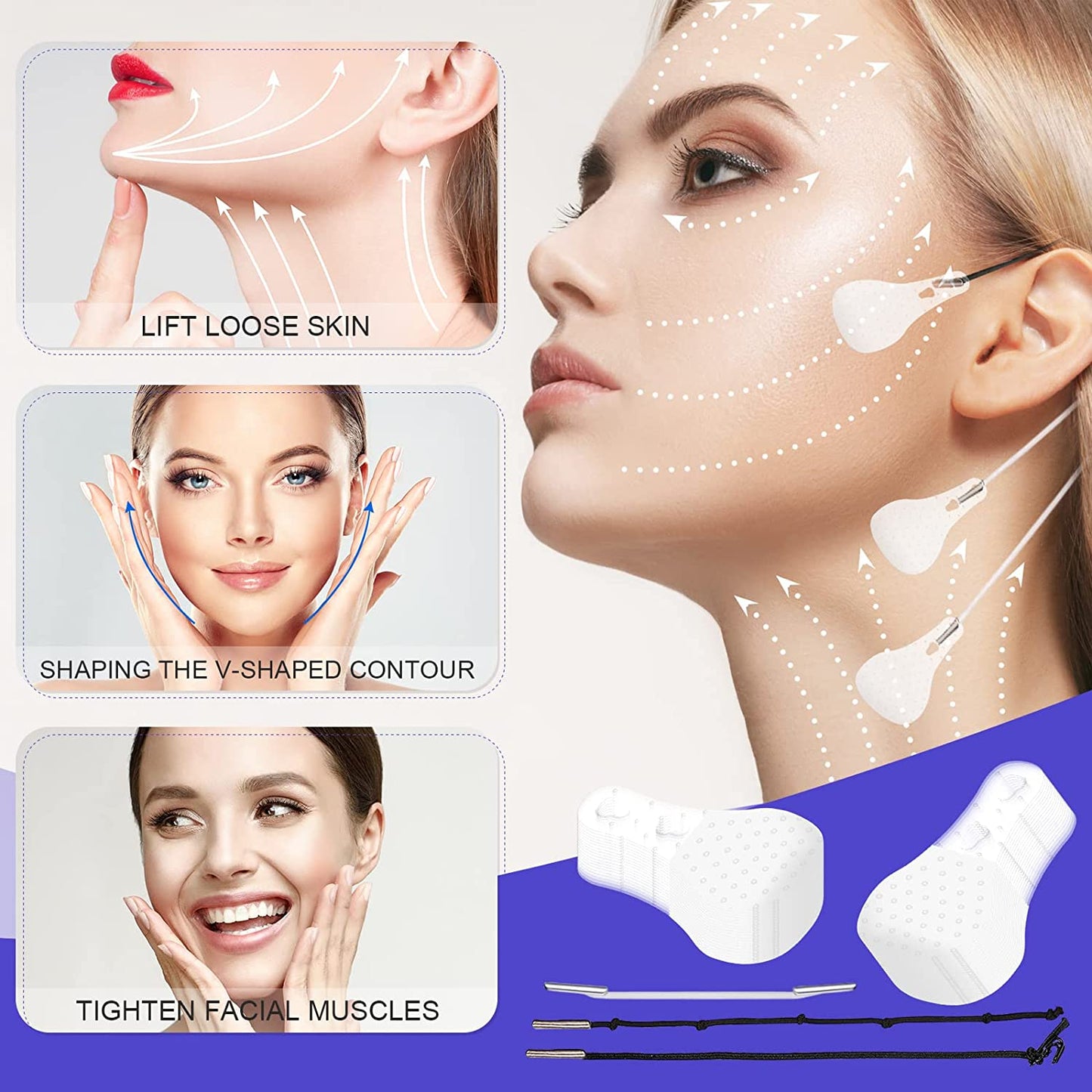 Buy 1 Get 1 Free 49%OFF🔥New Ultra Invisible Waterproof Face Lift Stickers Complete Kit