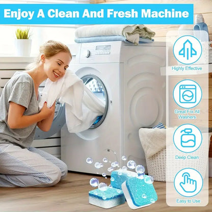 49% OFF FLASH SALE! Washing Machine Cleaner Tablets ✨ Deep Clean ＆Fresh Scent for All Models！