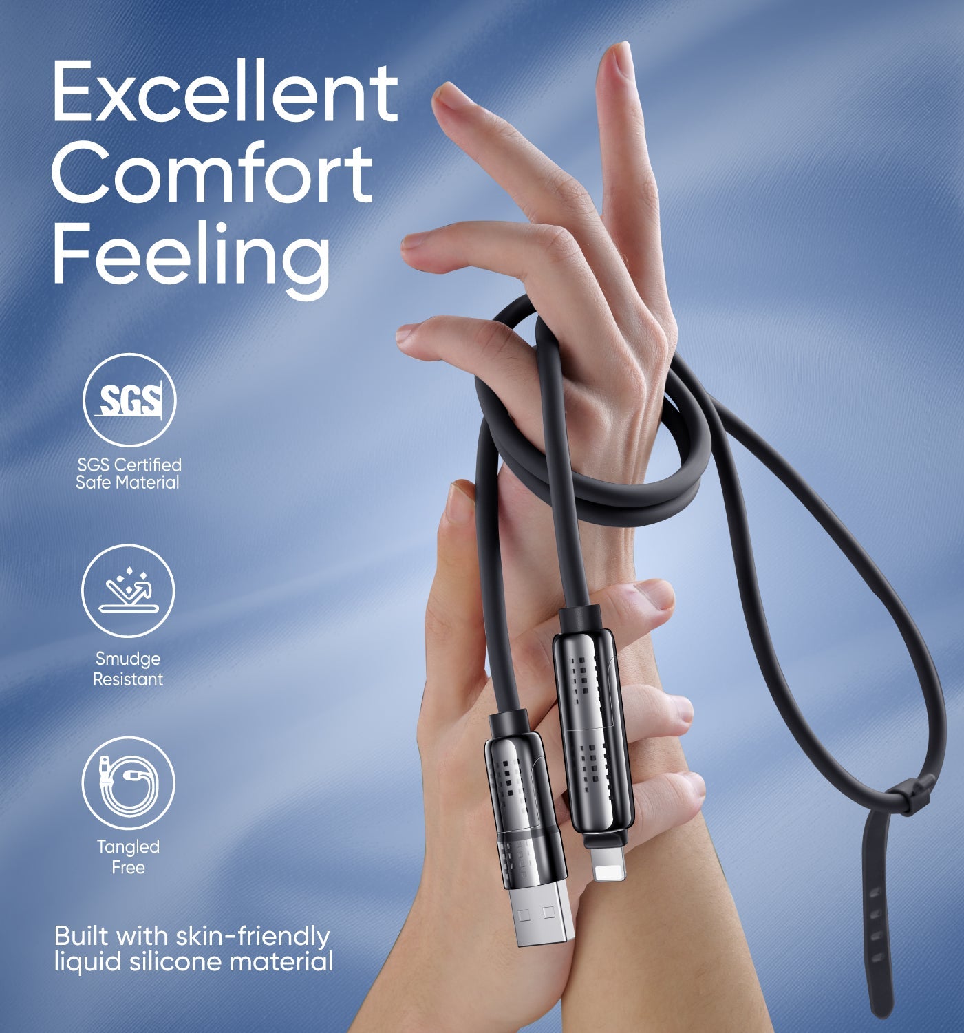 MAGIC JOHN 4-in-1 USB Charging Cable mFish fast charging