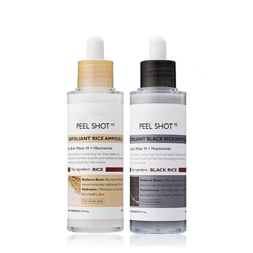 Peel Shot Glow Rice Ampoule Duo - Serums for Brightening, Exfoliating, and Moisturizing🌾