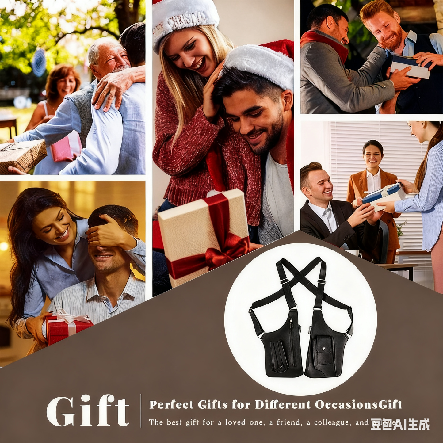 Premium Leather Adjustable Underarm Shoulder Bag for Men & Women