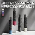 12-Rib Large Foldable Windproof Umbrella
