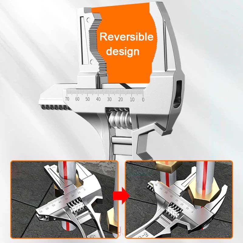Reversible Wide-Opening Short-Handle Sink Wrench